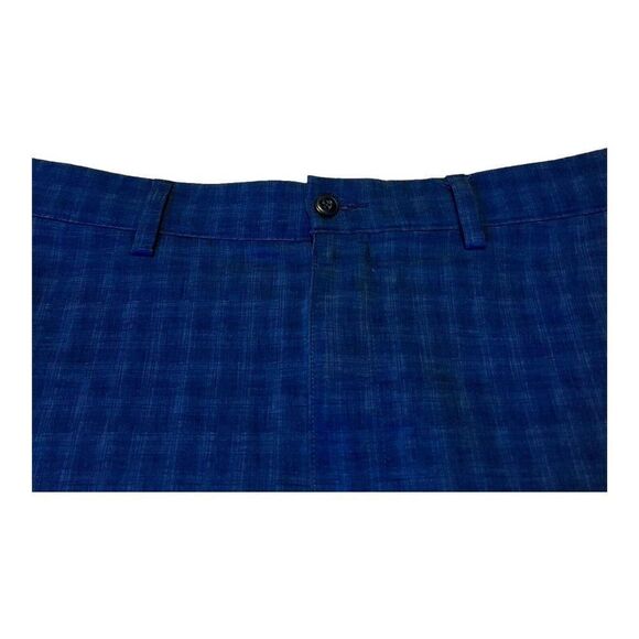 Navy Blue Plaid PGA Tour Golf Shorts Men’s Size 34 Flat Front Pockets Sport - Picture 2 of 7